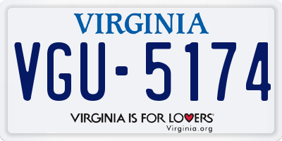 VA license plate VGU5174