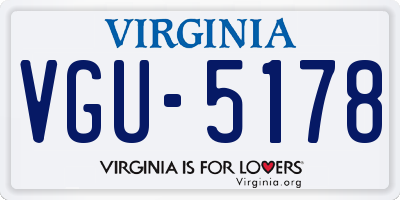 VA license plate VGU5178