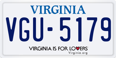 VA license plate VGU5179