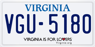 VA license plate VGU5180