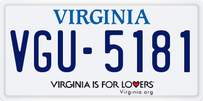 VA license plate VGU5181
