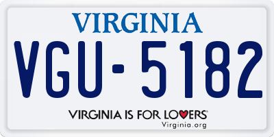 VA license plate VGU5182