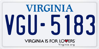 VA license plate VGU5183