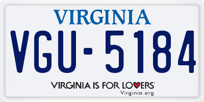 VA license plate VGU5184