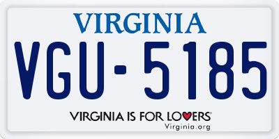 VA license plate VGU5185