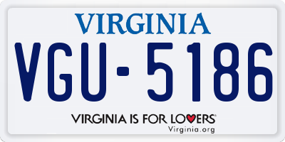 VA license plate VGU5186