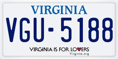 VA license plate VGU5188