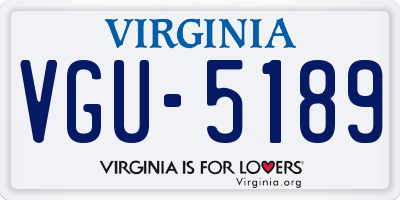 VA license plate VGU5189