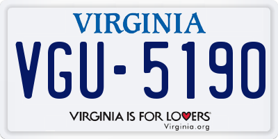 VA license plate VGU5190