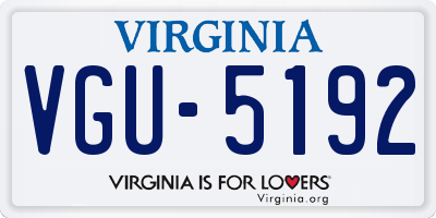 VA license plate VGU5192