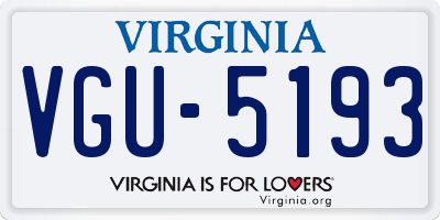 VA license plate VGU5193