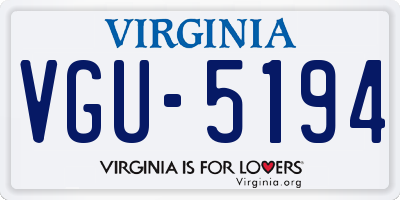 VA license plate VGU5194