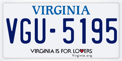VA license plate VGU5195