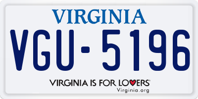VA license plate VGU5196
