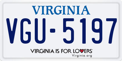 VA license plate VGU5197