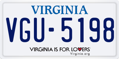 VA license plate VGU5198