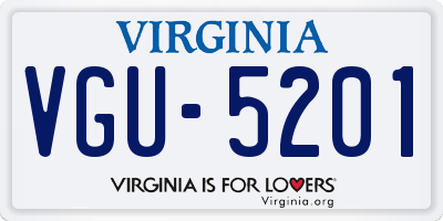 VA license plate VGU5201