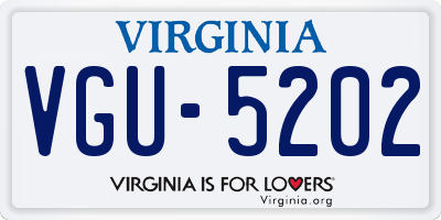 VA license plate VGU5202