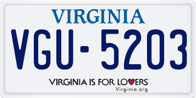 VA license plate VGU5203