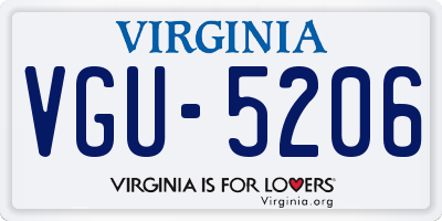 VA license plate VGU5206
