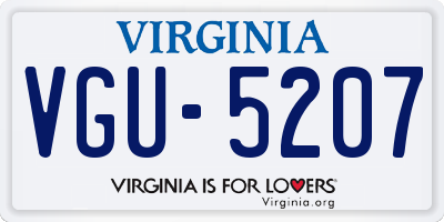 VA license plate VGU5207