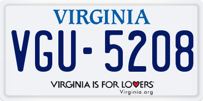 VA license plate VGU5208