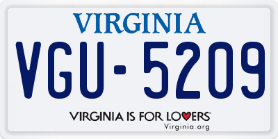 VA license plate VGU5209
