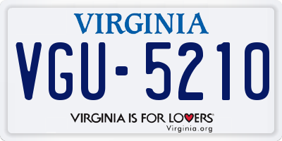 VA license plate VGU5210
