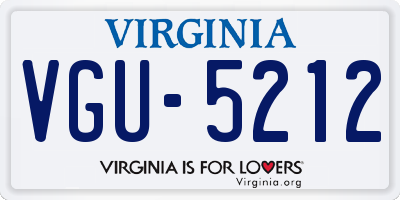 VA license plate VGU5212