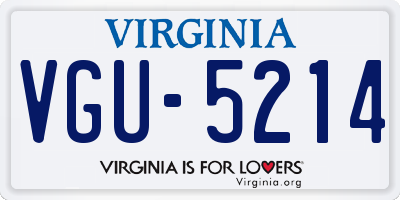 VA license plate VGU5214