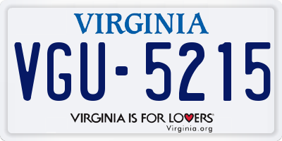 VA license plate VGU5215