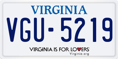 VA license plate VGU5219