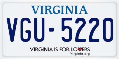 VA license plate VGU5220