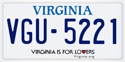 VA license plate VGU5221