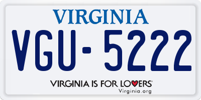 VA license plate VGU5222