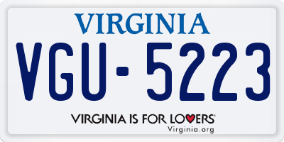 VA license plate VGU5223