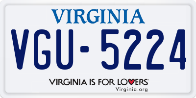 VA license plate VGU5224