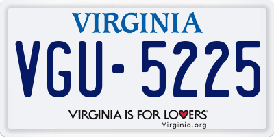 VA license plate VGU5225