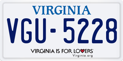VA license plate VGU5228