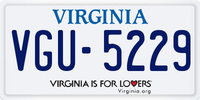 VA license plate VGU5229