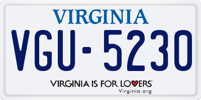 VA license plate VGU5230