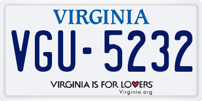 VA license plate VGU5232