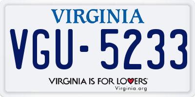 VA license plate VGU5233