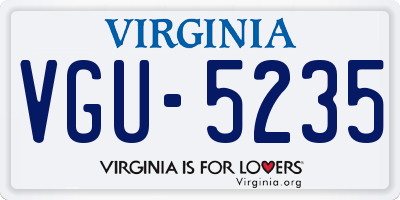 VA license plate VGU5235