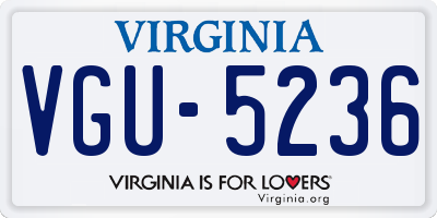 VA license plate VGU5236