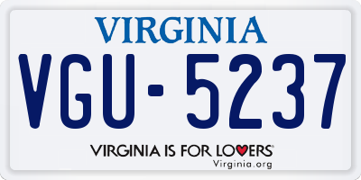 VA license plate VGU5237