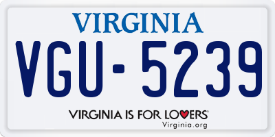 VA license plate VGU5239