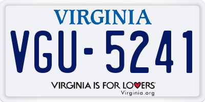VA license plate VGU5241