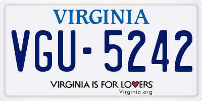 VA license plate VGU5242