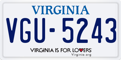 VA license plate VGU5243